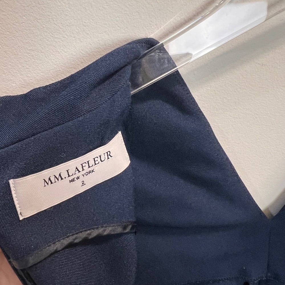 MM LaFleur Aditi Dress Navy Sleeveless Sheath V-Neck Professional Workwear Sz 2‎ - Picture 6 of 8